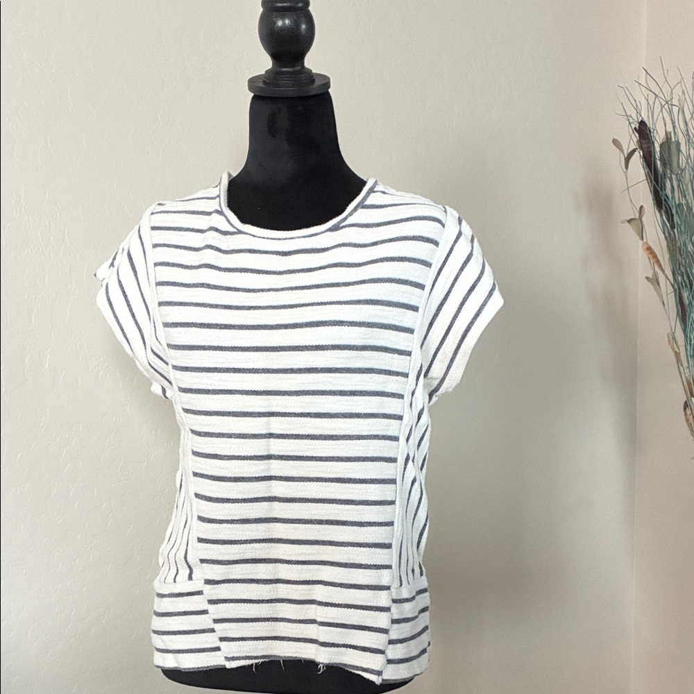 Striped Black and White Women's Top
